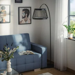 Lampy Podłogowe|Zumaline Lampa podłogowa LED czarna BALU z pilotem