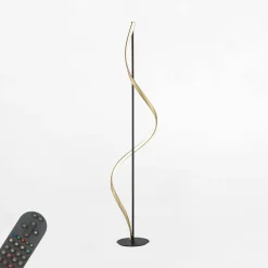 Lampy Podłogowe|Paul Neuhaus Lampa podłogowa LED Wi-Fi czarno-złota Q-SWING z pilotem