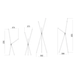 Zumaline Lampa podłogowa LED z filamentem czarna LAUTARO