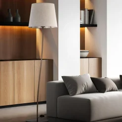 Lampy Podłogowe|TK Tomasz Krywult Lampa podłogowa lniany abażur NICOLA BROWN