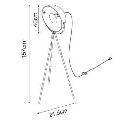 Zumaline Lampa podłogowa loftowa czarno-złota LARC