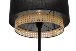 Lampy Podłogowe|TK Tomasz Krywult Lampa podłogowa rattanowa czarna BOHO 145 cm