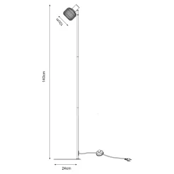 Lampy Podłogowe|Zumaline Lampa podłogowa regulowany klosz czarna STEM