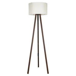 Lampy Podłogowe| Lampa podłogowa trójnóg orzech kremowa PIKO