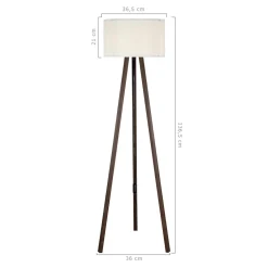 Lampy Podłogowe| Lampa podłogowa trójnóg orzech kremowa PIKO