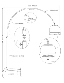 Zumaline Lampa podłogowa łukowa do salonu złota SOHO