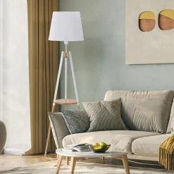 Lampy Podłogowe|TK Tomasz Krywult Lampa podłogowa z abażurem biała VAIO