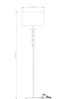 Lampy Podłogowe|Zumaline Lampa podłogowa ze szklaną ozdobą biały abażur REA