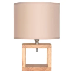 Lampy Stołowe|Zumaline Lampa stołowa bambus abażur brązowy 28,5 cm