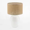 Lampy Stołowe|TK Tomasz Krywult Lampa stołowa biała z abażurem juta MELODY