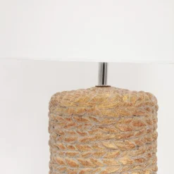 Lampy Stołowe|PLATINET S.A. Lampa stołowa ceramiczna biała/rattan LUCIA