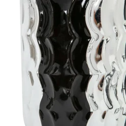 Lampa stołowa ceramiczna czarno-srebrna, 38 cm