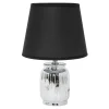 Lampa stołowa ceramiczna czarno-srebrna 26 cm