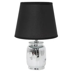 Lampa stołowa ceramiczna czarno-srebrna 26 cm