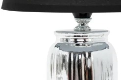 Lampa stołowa ceramiczna czarno-srebrna 26 cm