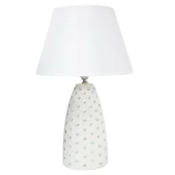 Lampy Stołowe| Lampa stołowa ceramiczna glamour biała 41 cm