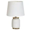 Lampy Stołowe|Zumaline Lampa stołowa glamour biało-złota 26,5 cm