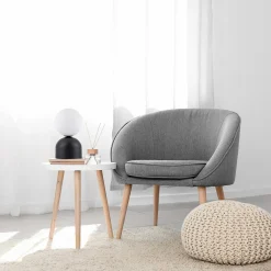 TK Tomasz Krywult Lampa stołowa klosz kula czarna podstawa MIKI