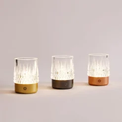 Zumaline Lampa stołowa LED IP44 złota CRYSTAL