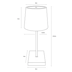 Zumaline Lampa stołowa LED na baterie 3AAA czarna POLLI