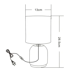 Lampy Stołowe|Zumaline Lampa stołowa nocna szara 26,5 cm