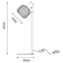 Zumaline Lampa stołowa regulowany klosz czarna STEM