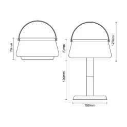 Lampy Ogrodowe|Lampy Ogrodowe|Zumaline Lampa stołowa solarna czarna AURE