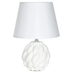 Lampy Stołowe|Zumaline Lampa stołowa z abażurem biała 31,5 cm