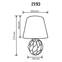 Lampy Stołowe|Zumaline Lampa stołowa z abażurem biała 31,5 cm