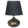 Lampy Stołowe|Zumaline Lampa stołowa z abażurem czarno-złota 27 cm