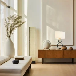 inny Lampa stołowa z abażurem czarno-złota PERSEO