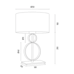 inny Lampa stołowa z abażurem czarno-złota PERSEO