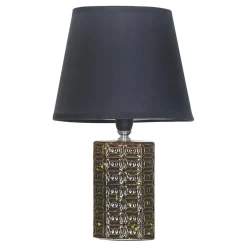 Zumaline Lampa stołowa z abażurem czarno-zielona 30,5 cm