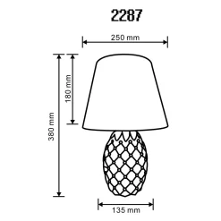 Zumaline Lampa stołowa z abażurem niebiesko-biała 38 cm