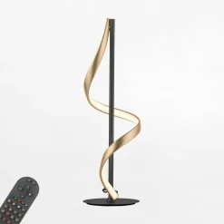 Lampy Stołowe|Paul Neuhaus Lampa stołwa LED Wi-Fi czarno-złota Q-SWING z pilotem