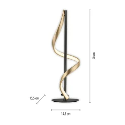 Lampy Stołowe|Paul Neuhaus Lampa stołwa LED Wi-Fi czarno-złota Q-SWING z pilotem