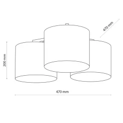 Dzieci TK Tomasz Krywult Lampa sufitowa 3 abażury żóło-pomarańczowa METIS