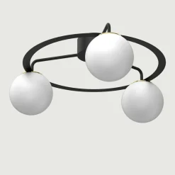 Wszystkie Lampy Sufitowe|Luminex Lampa sufitowa 3 klosze kule czarno-złota BALLO III