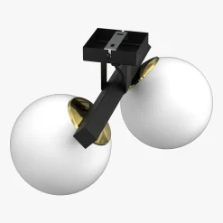 Luminex Lampa sufitowa 2 klosze kule czarno-złota IDRIS II