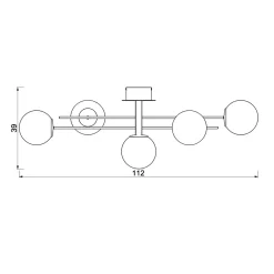 Wszystkie Lampy Sufitowe|Luminex Lampa sufitowa 5 kloszy kule czarno-złota SATELIT V