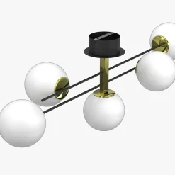 Wszystkie Lampy Sufitowe|Luminex Lampa sufitowa 5 kloszy kule czarno-złota SATELIT V