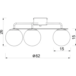 Wszystkie Lampy Sufitowe|Luminex Lampa sufitowa 5 kloszy kule czarno-złota BALLO V