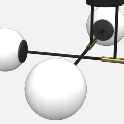 Luminex Lampa sufitowa 4 kule czarno-złota GLAME