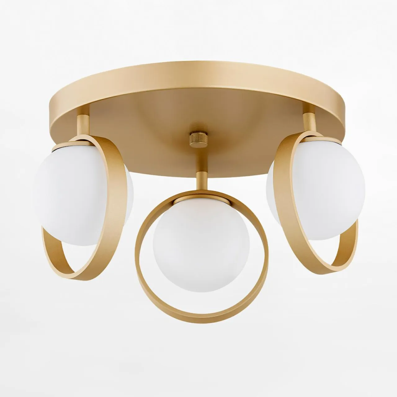 inny Lampa sufitowa 3 kuliste klosze złota SATURNIA