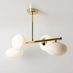 domiluce Lampa sufitowa 4 owalne klosze złota MILO 68x30 cm