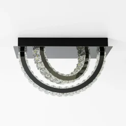 Wszystkie Lampy Sufitowe|Zumaline Lampa sufitowa 2 pierścienie czarna TULA na pilota