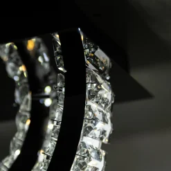 Wszystkie Lampy Sufitowe|Zumaline Lampa sufitowa 2 pierścienie czarna TULA na pilota