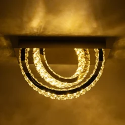 Wszystkie Lampy Sufitowe|Zumaline Lampa sufitowa 2 pierścienie złota TULA na pilota