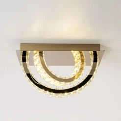 Wszystkie Lampy Sufitowe|Zumaline Lampa sufitowa 2 pierścienie złota TULA na pilota