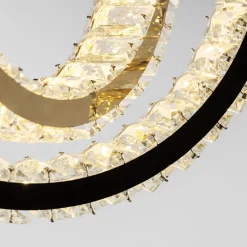 Wszystkie Lampy Sufitowe|Zumaline Lampa sufitowa 2 pierścienie złota TULA na pilota